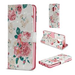 Chinese Rose 3D Painted Leather Wallet Case for Samsung Galaxy S9