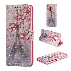 Plum Tower 3D Painted Leather Wallet Case for Samsung Galaxy S9