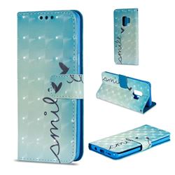 Smile Butterfly 3D Painted Leather Wallet Case for Samsung Galaxy S9