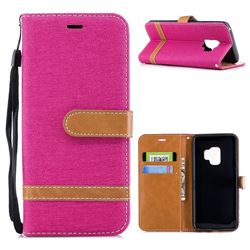 Jeans Cowboy Denim Leather Wallet Case for Samsung Galaxy S9 - Rose