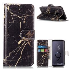 Black Gold Marble PU Leather Wallet Case for Samsung Galaxy S9