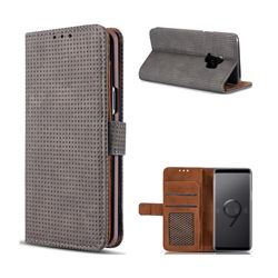 Luxury Vintage Mesh Monternet Leather Wallet Case for Samsung Galaxy S9 - Black