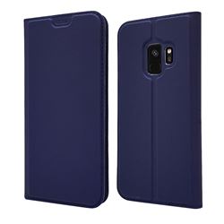 Ultra Slim Card Magnetic Automatic Suction Leather Wallet Case for Samsung Galaxy S9 - Royal Blue