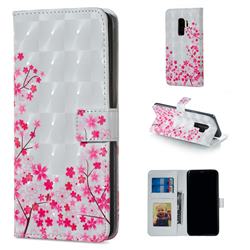 Cherry Blossom 3D Painted Leather Phone Wallet Case for Samsung Galaxy S9