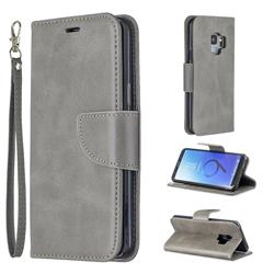 Classic Sheepskin PU Leather Phone Wallet Case for Samsung Galaxy S9 - Gray