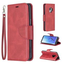 Classic Sheepskin PU Leather Phone Wallet Case for Samsung Galaxy S9 - Red