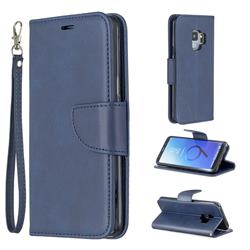 Classic Sheepskin PU Leather Phone Wallet Case for Samsung Galaxy S9 - Blue