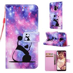Panda Baby Matte Leather Wallet Phone Case for Samsung Galaxy S9