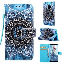 Underwater Mandala Matte Leather Wallet Phone Case for Samsung Galaxy S9