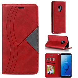 Retro S Streak Magnetic Leather Wallet Phone Case for Samsung Galaxy S9 - Red