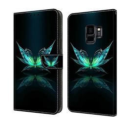 Reflection Butterfly Crystal PU Leather Protective Wallet Case Cover for Samsung Galaxy S9