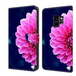 Pink Petals Crystal PU Leather Protective Wallet Case Cover for Samsung Galaxy S9