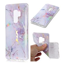 Color Plating Marble Pattern Soft TPU Case for Samsung Galaxy S9 Plus(S9+) - Purple