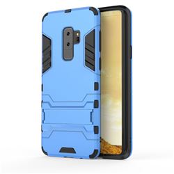 Armor Premium Tactical Grip Kickstand Shockproof Dual Layer Rugged Hard Cover for Samsung Galaxy S9 Plus(S9+) - Light Blue