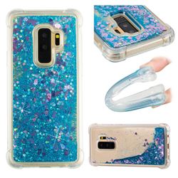 Dynamic Liquid Glitter Sand Quicksand TPU Case for Samsung Galaxy S9 Plus(S9+) - Blue Love Heart