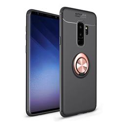 Auto Focus Invisible Ring Holder Soft Phone Case for Samsung Galaxy S9 Plus(S9+) - Black Gold