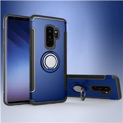 Armor Anti Drop Carbon PC + Silicon Invisible Ring Holder Phone Case for Samsung Galaxy S9 Plus(S9+) - Sapphire