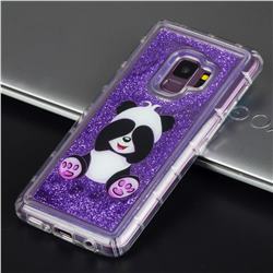 Naughty Panda Glassy Glitter Quicksand Dynamic Liquid Soft Phone Case for Samsung Galaxy S9 Plus(S9+)