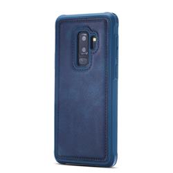Luxury Shatter-resistant Leather Coated Phone Back Cover for Samsung Galaxy S9 Plus(S9+) - Blue