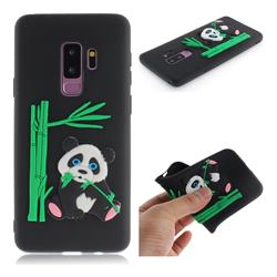 Panda Eating Bamboo Soft 3D Silicone Case for Samsung Galaxy S9 Plus(S9+) - Black
