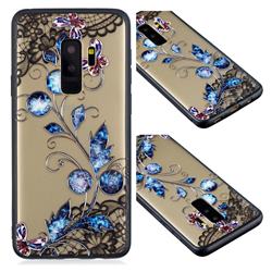 Butterfly Lace Diamond Flower Soft TPU Back Cover for Samsung Galaxy S9 Plus(S9+)