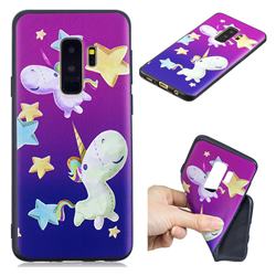 Pony 3D Embossed Relief Black TPU Cell Phone Back Cover for Samsung Galaxy S9 Plus(S9+)