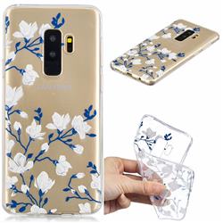 Magnolia Flower Clear Varnish Soft Phone Back Cover for Samsung Galaxy S9 Plus(S9+)