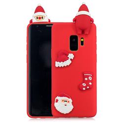 Red Santa Claus Christmas Xmax Soft 3D Silicone Case for Samsung Galaxy S9 Plus(S9+)