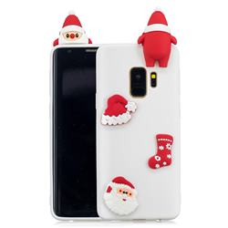 White Santa Claus Christmas Xmax Soft 3D Silicone Case for Samsung Galaxy S9 Plus(S9+)