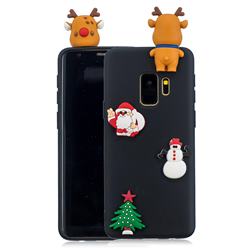 Black Elk Christmas Xmax Soft 3D Silicone Case for Samsung Galaxy S9 Plus(S9+)