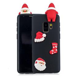 Black Santa Claus Christmas Xmax Soft 3D Silicone Case for Samsung Galaxy S9 Plus(S9+)