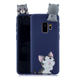Big Face Cat Soft 3D Climbing Doll Soft Case for Samsung Galaxy S9 Plus(S9+)