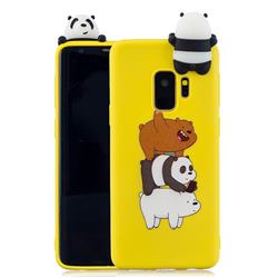 Striped Bear Soft 3D Climbing Doll Soft Case for Samsung Galaxy S9 Plus(S9+)