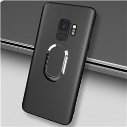Anti-fall Invisible 360 Rotating Ring Grip Holder Kickstand Phone Cover for Samsung Galaxy S9 Plus(S9+) - Black