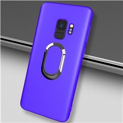 Anti-fall Invisible 360 Rotating Ring Grip Holder Kickstand Phone Cover for Samsung Galaxy S9 Plus(S9+) - Blue