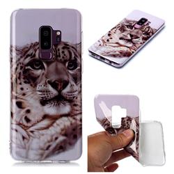 White Leopard Soft TPU Cell Phone Back Cover for Samsung Galaxy S9 Plus(S9+)