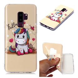 Hello Unicorn Soft TPU Cell Phone Back Cover for Samsung Galaxy S9 Plus(S9+)
