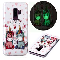 Couple Unicorn Noctilucent Soft TPU Back Cover for Samsung Galaxy S9 Plus(S9+)