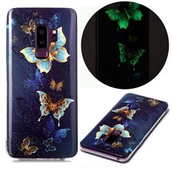 Golden Butterflies Noctilucent Soft TPU Back Cover for Samsung Galaxy S9 Plus(S9+)