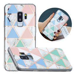 Fresh Triangle Painted Marble Electroplating Protective Case for Samsung Galaxy S9 Plus(S9+)
