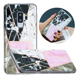 Pink and Black Painted Marble Electroplating Protective Case for Samsung Galaxy S9 Plus(S9+)