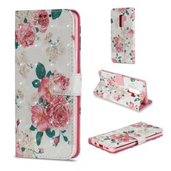 Chinese Rose 3D Painted Leather Wallet Case for Samsung Galaxy S9 Plus(S9+)