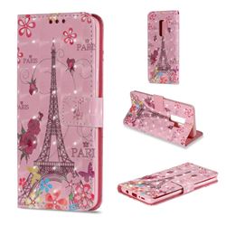 Butterfly Tower 3D Painted Leather Wallet Case for Samsung Galaxy S9 Plus(S9+)