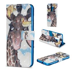 Birds Giraffe 3D Painted Leather Wallet Case for Samsung Galaxy S9 Plus(S9+)