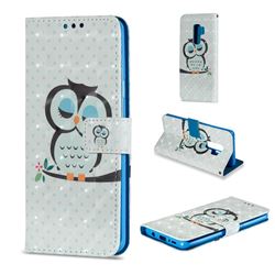 Sweet Owl 3D Painted Leather Wallet Case for Samsung Galaxy S9 Plus(S9+)