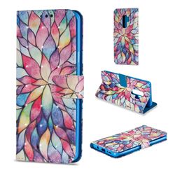 Colorful Lotus 3D Painted Leather Wallet Case for Samsung Galaxy S9 Plus(S9+)