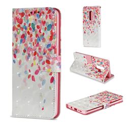 Colored Petals 3D Painted Leather Wallet Case for Samsung Galaxy S9 Plus(S9+)