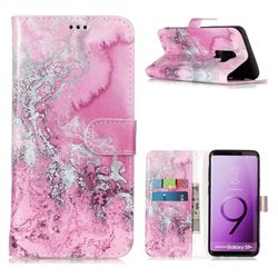 Pink Seawater PU Leather Wallet Case for Samsung Galaxy S9 Plus(S9+)