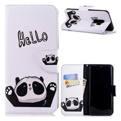 Hello Panda Leather Wallet Case for Samsung Galaxy S9 Plus(S9+)