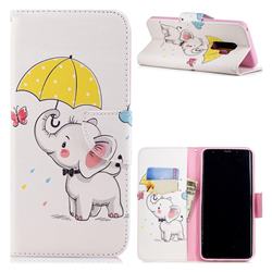 Umbrella Elephant Leather Wallet Case for Samsung Galaxy S9 Plus(S9+)